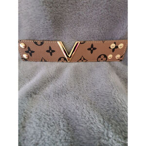 Brown Gold cuff snap adjustable Bracelet up to size 7.5 wrist